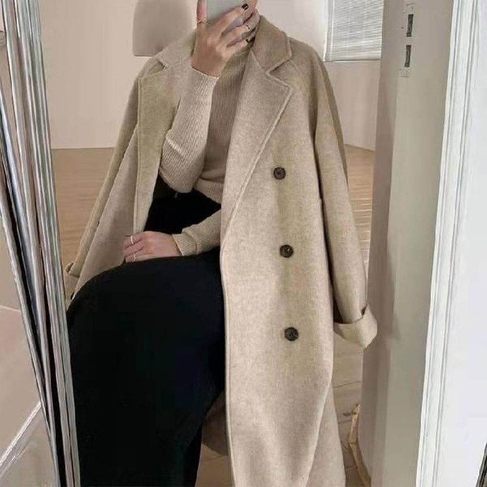 womens jackets trendy women woolen coat elegant office lady turndown