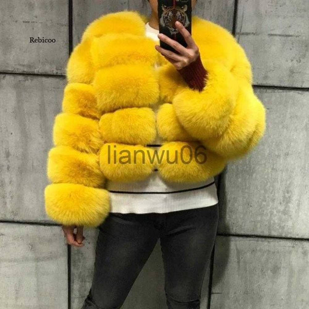 womens jackets winter women warm luxury fake fox fur coat