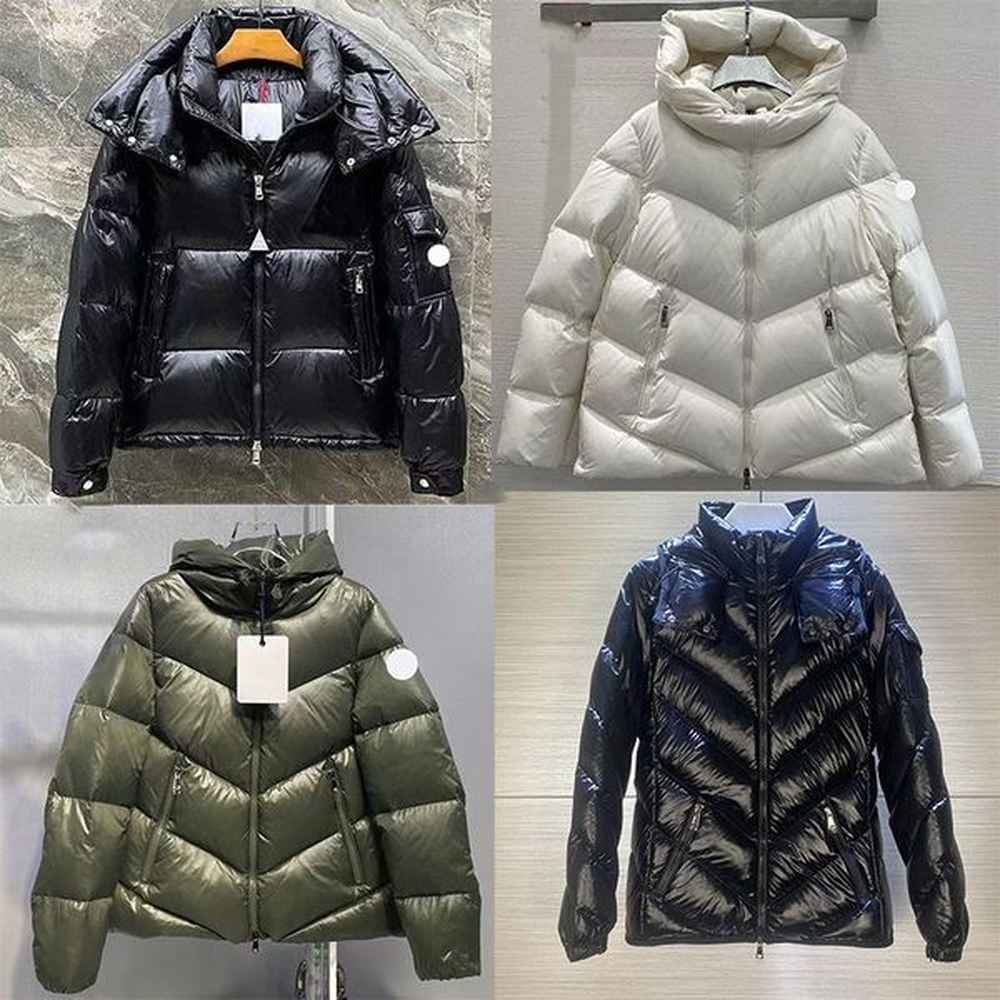 womens jackte down parkas embroidered badge stand collar hooded designer