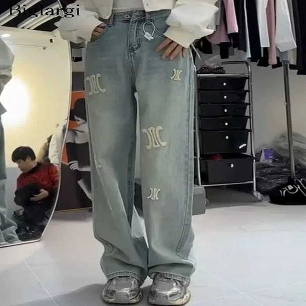 womens jeans jeans high waist summer pant women letter embroidery