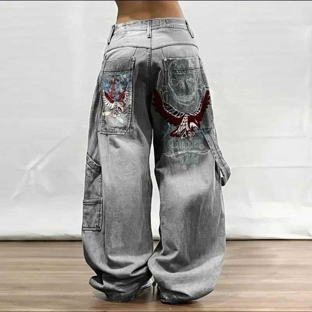 womens jeans strt popular pattern printed loose jeans for women