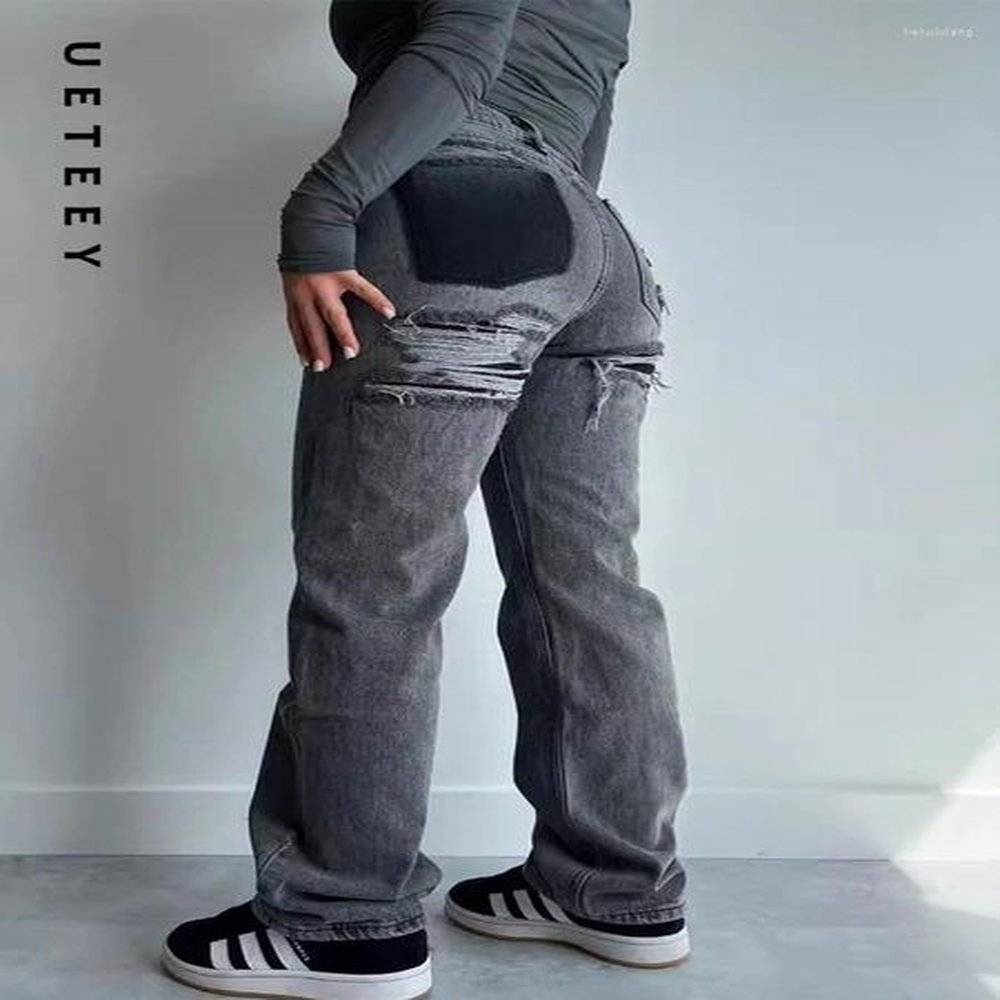 womens jeans ueteey streetwear fashion for women low waisted vintage