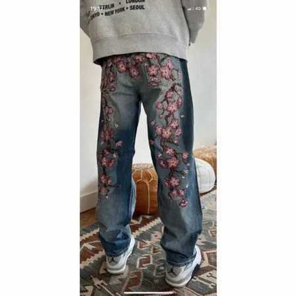 womens jeans vintage sakura jeans yk clothes mens womens harajuku