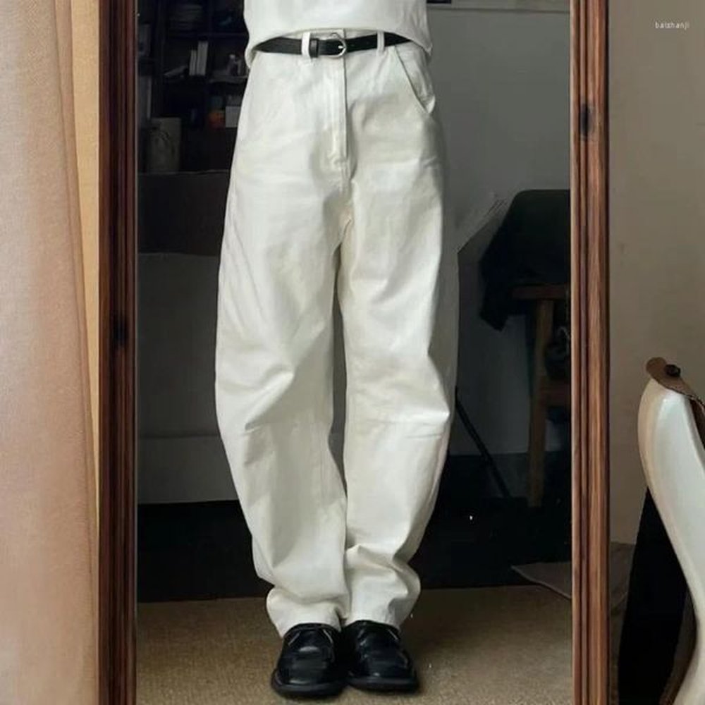 womens jeans vintage wide leg pear shape slimming trousers white