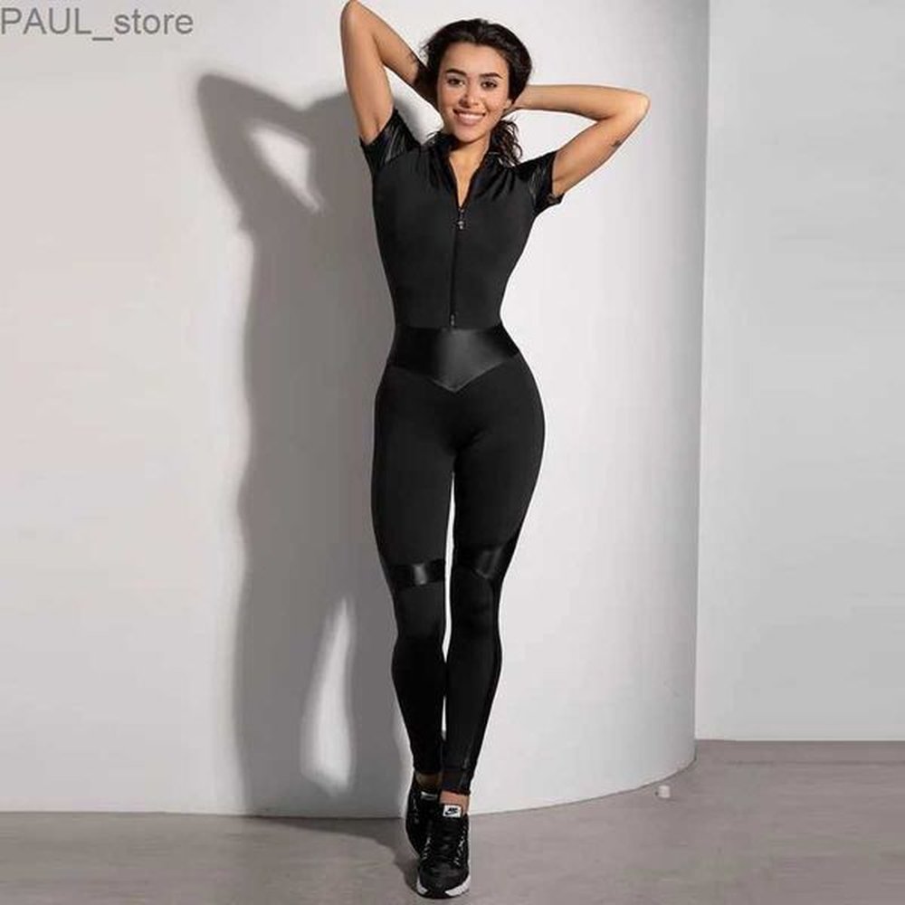 womens jumpsuits rompers oshoplive splitjoint zipper collar wrap sports jumpsuits