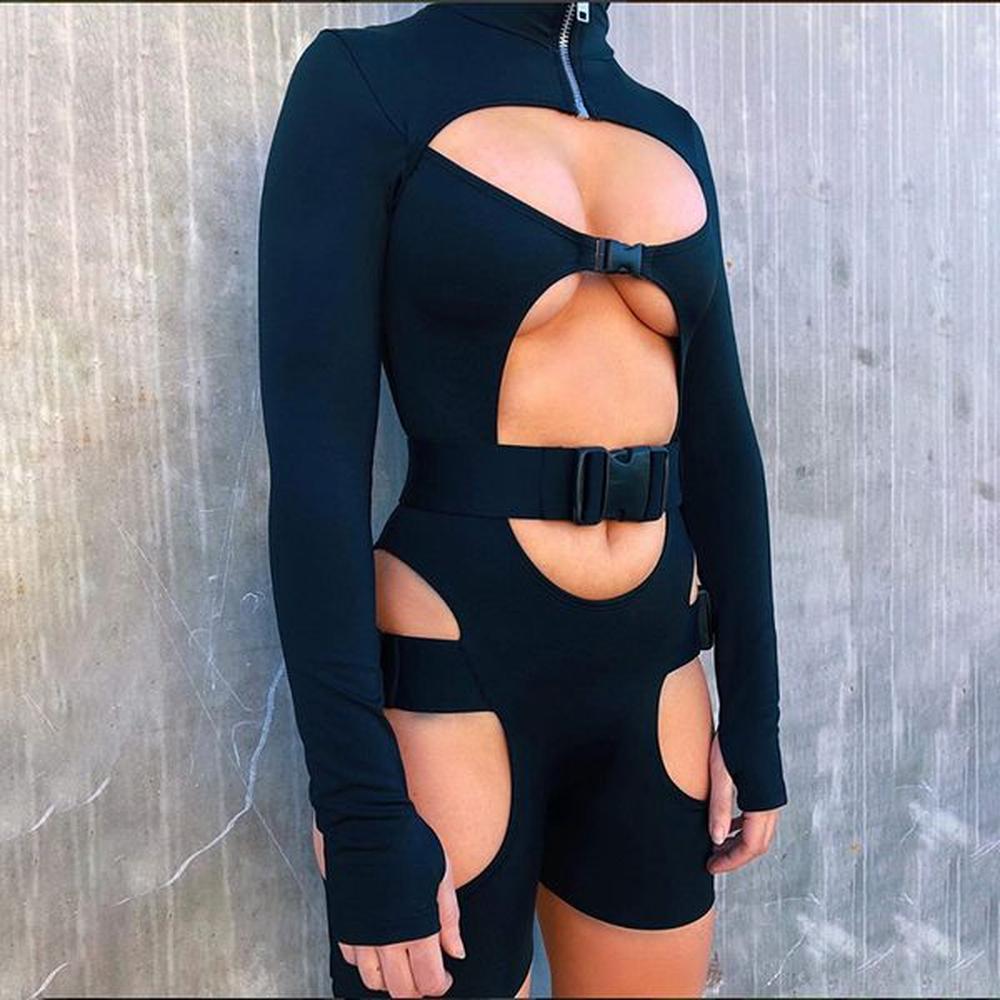 womens jumpsuits rompers sexy long sleeves hollow out wear
