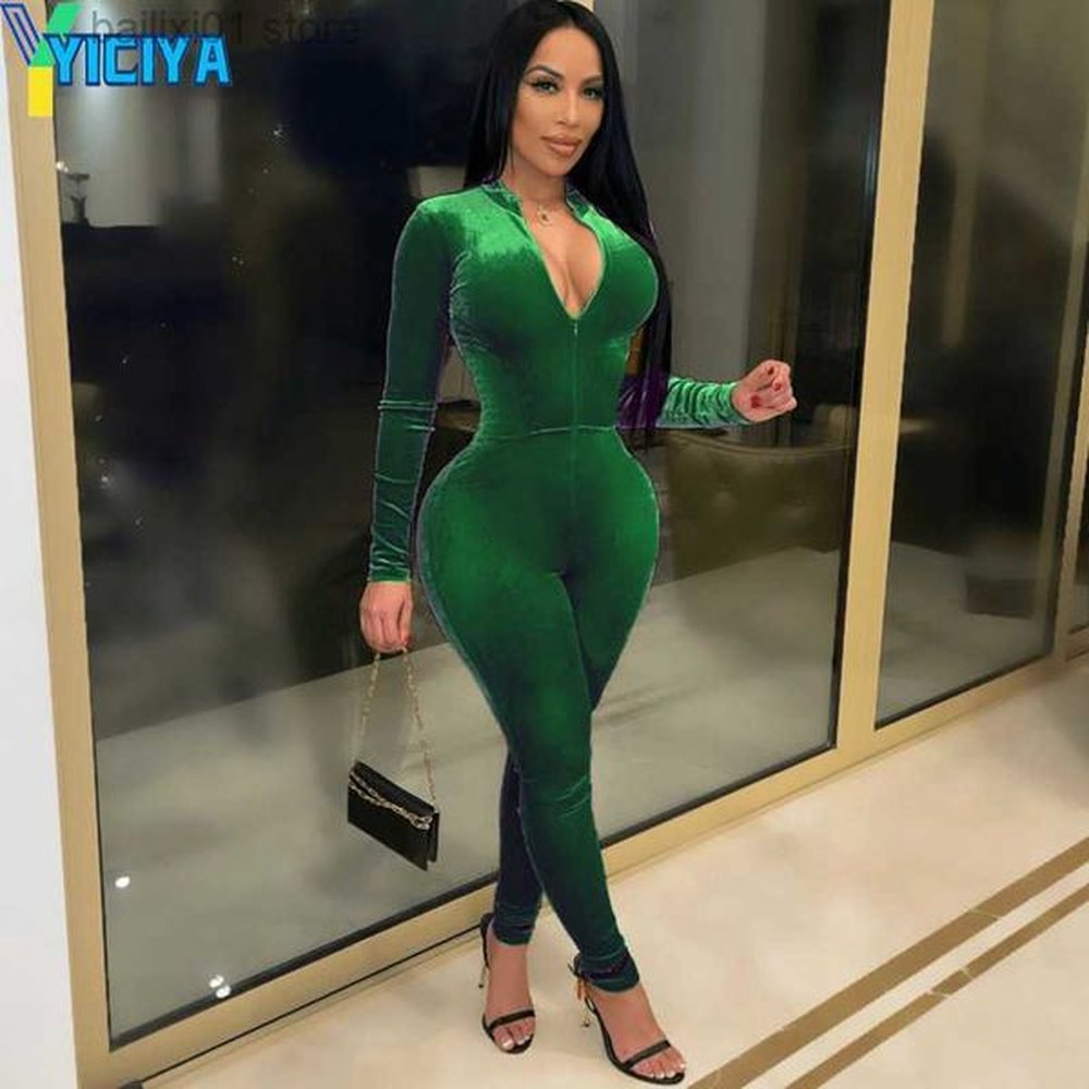 womens jumpsuits rompers velour pants women skinny elastic jumpsuit elegant