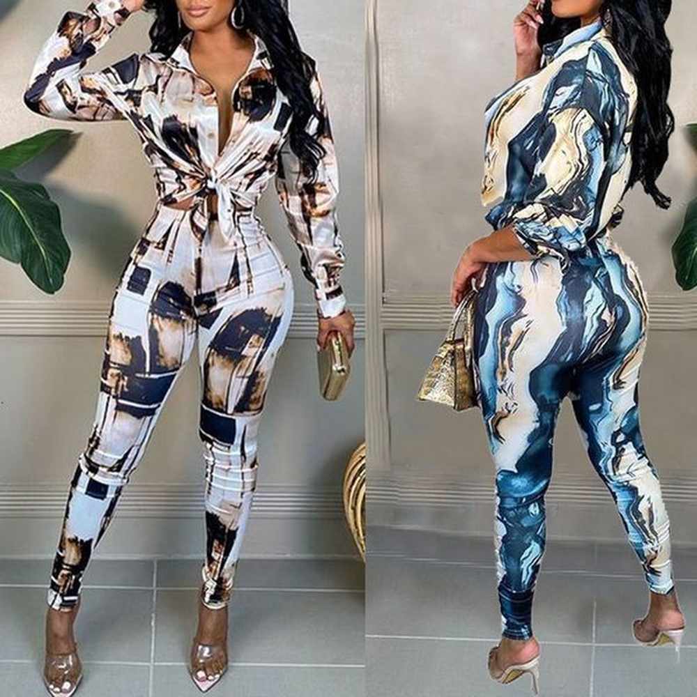 womens jumpsuits rompers womens piece satin suit tie dye printed