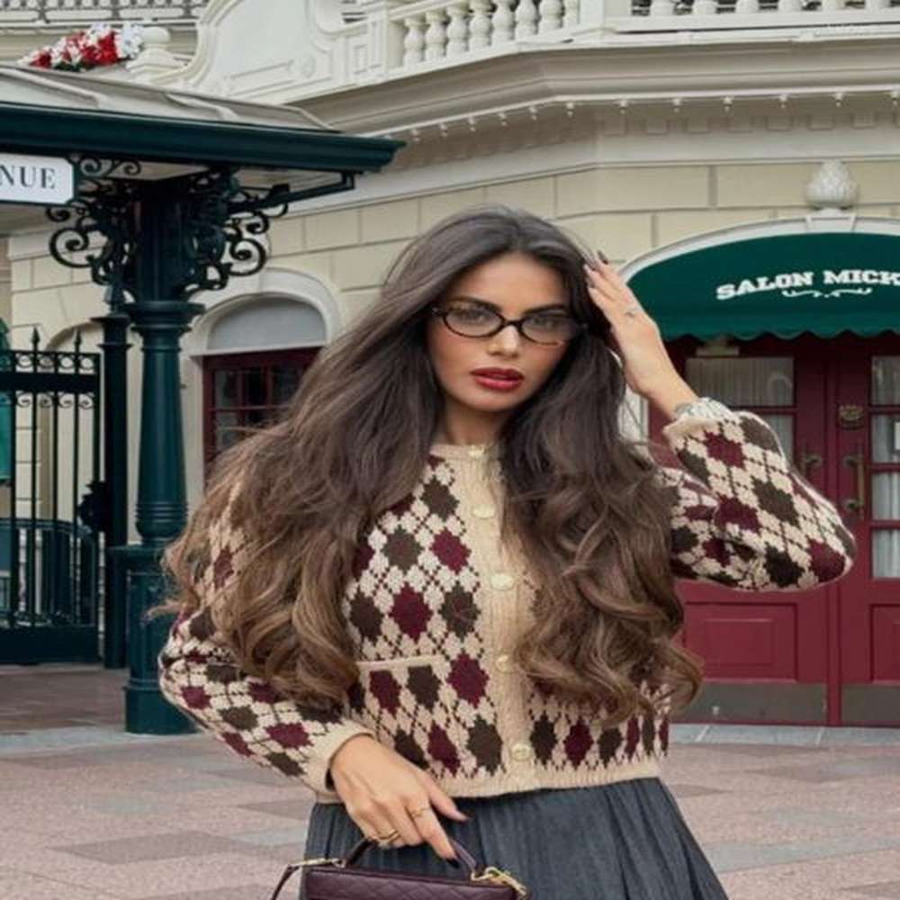 womens knits casual round neck long sleeved knitted cardigan fashion