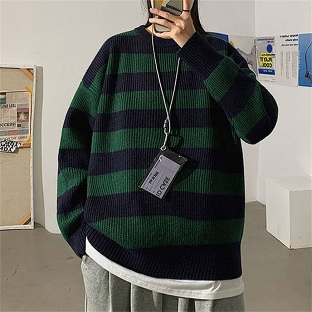 womens knits tees autumn winter striped knitted sweater women casual
