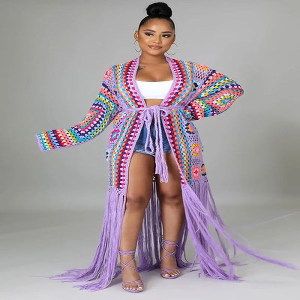 womens knits tees cardigans crochet knitted maxi fringe coats jacket