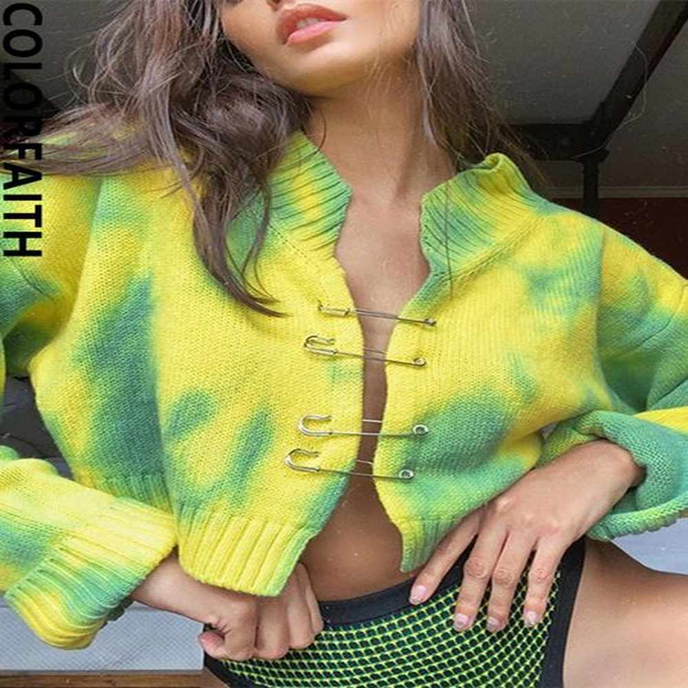 womens knits tees colorfaith yk pin tie dye vintage cardigans