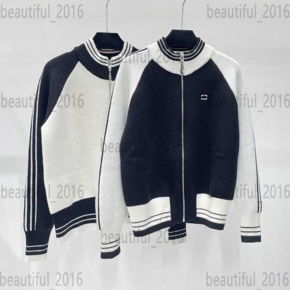 womens knits tees designer autumnwinter new college style contrasting color