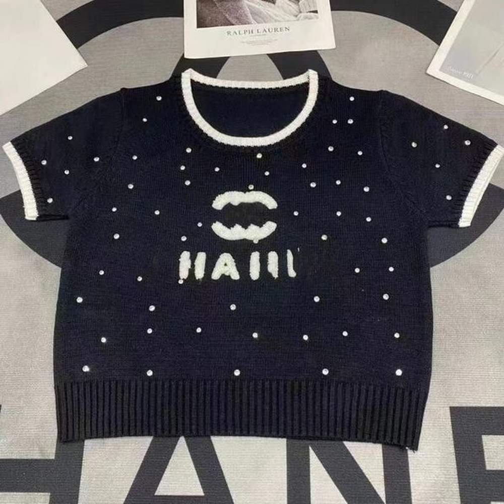 womens knits tees designer pullover short sleeve top letter
