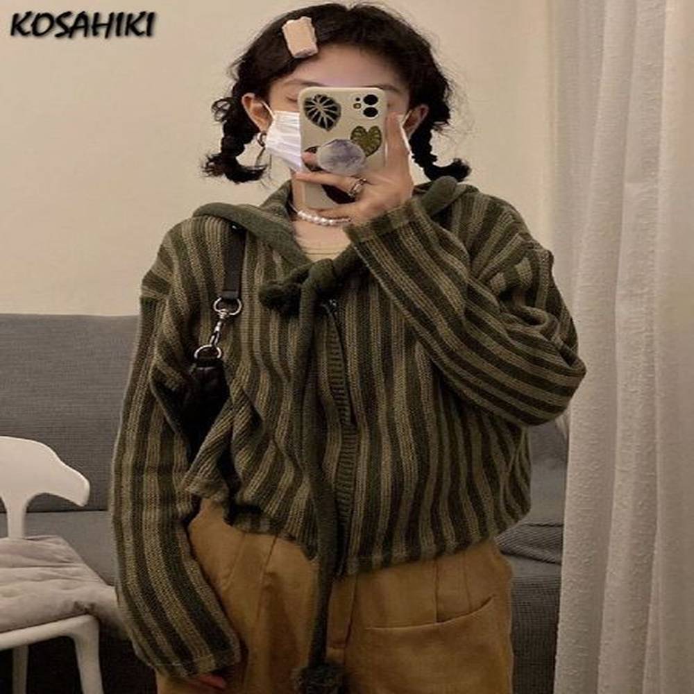 womens knits tees spring autumn korean hooded loose harajuku