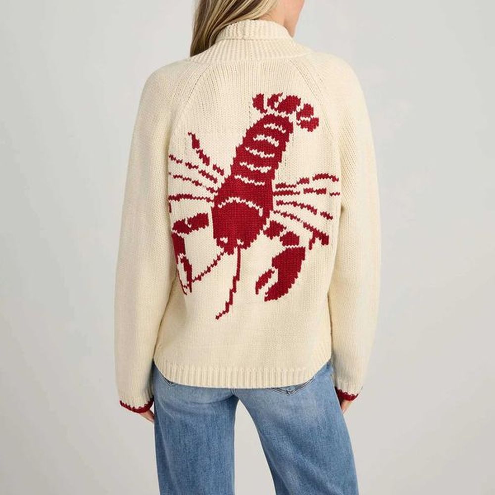 womens knits tees womens lobster printed button down cardigan fashionable