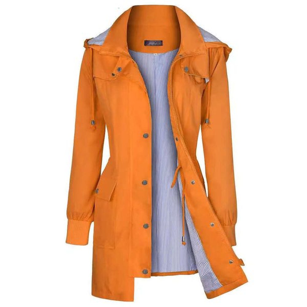 womens lightweight raincoat waterproof striped hiking outdoor detachable hooded windbreaker