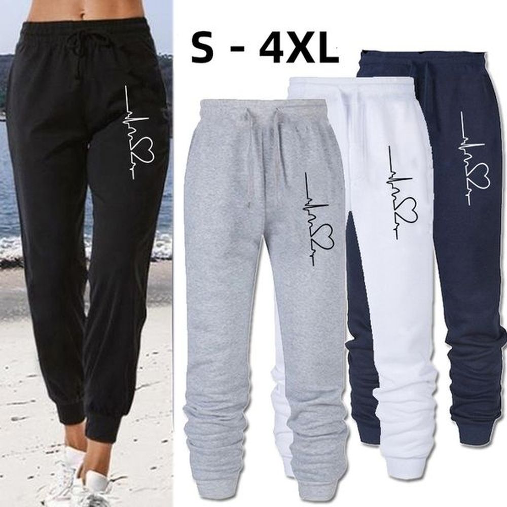 womens loose long pants fashion electrocardiogram printed trousers spring