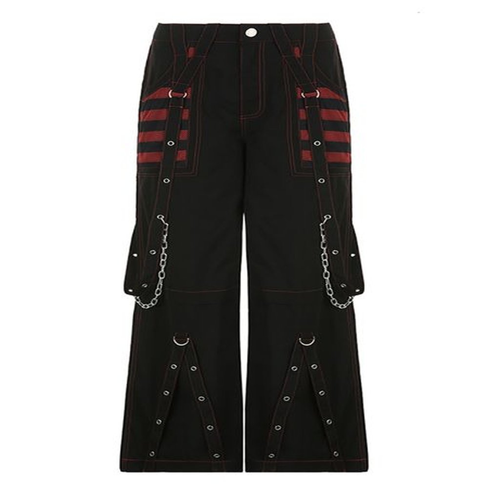 womens pants capris goth dark yk punk wide leg grunge