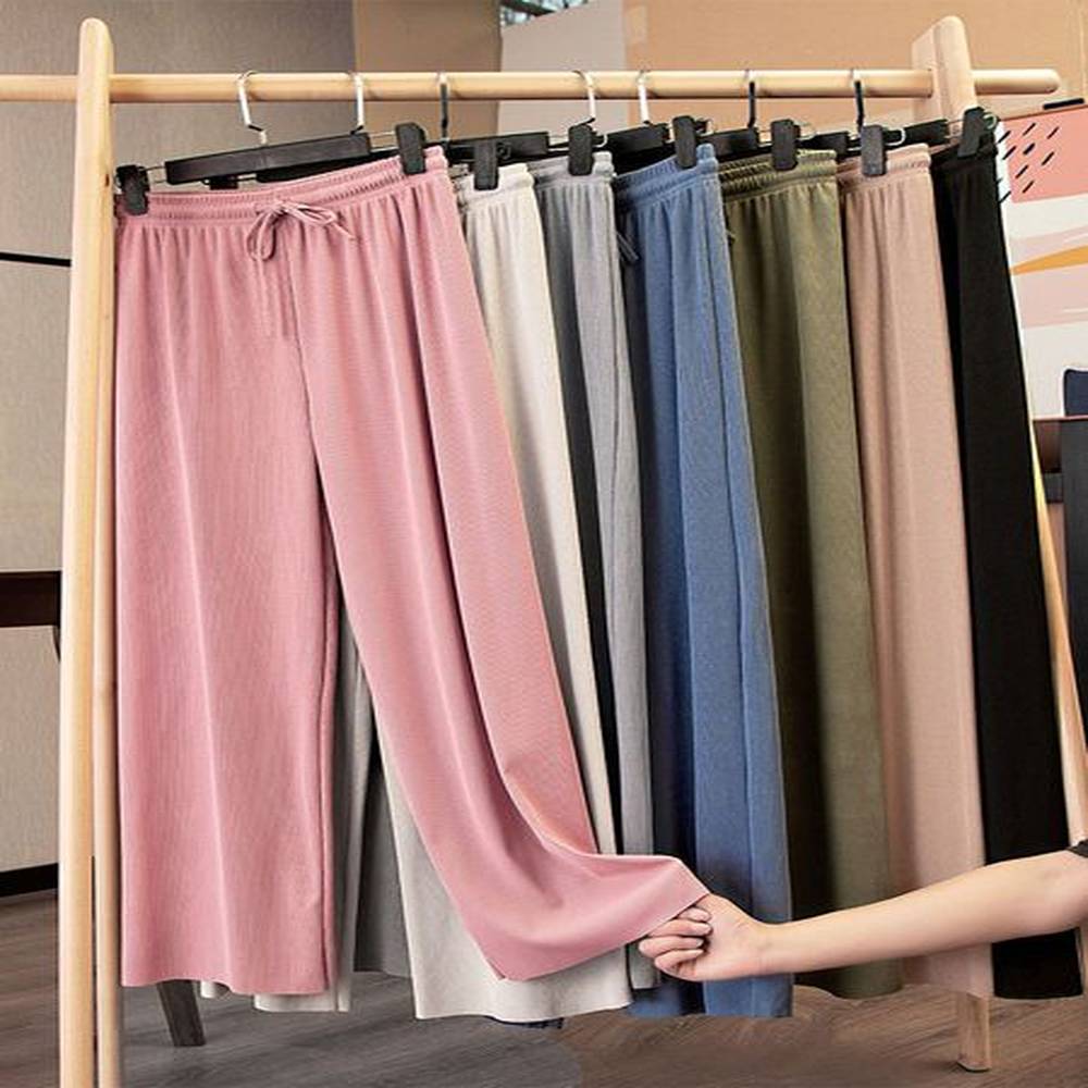 womens pants capris wide leg pants womens summer thin high