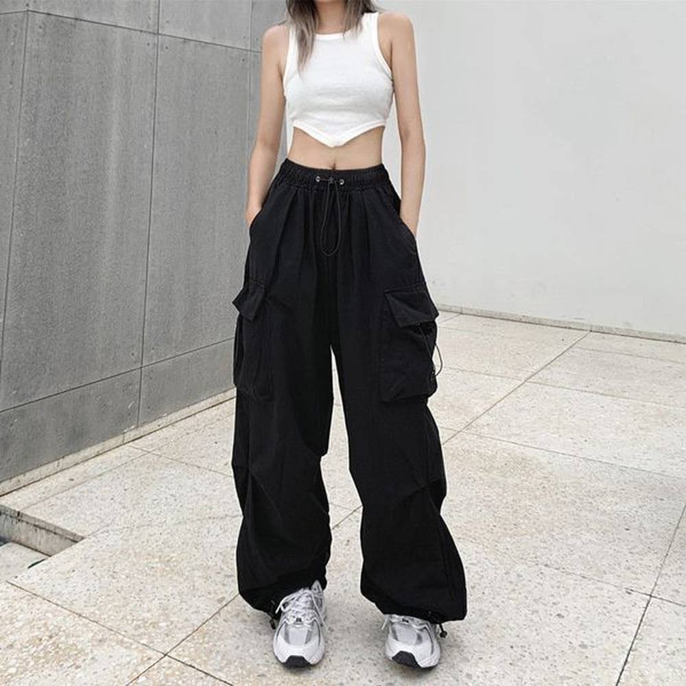 womens pants capris yk women streetwear cargo pants korean harajuku