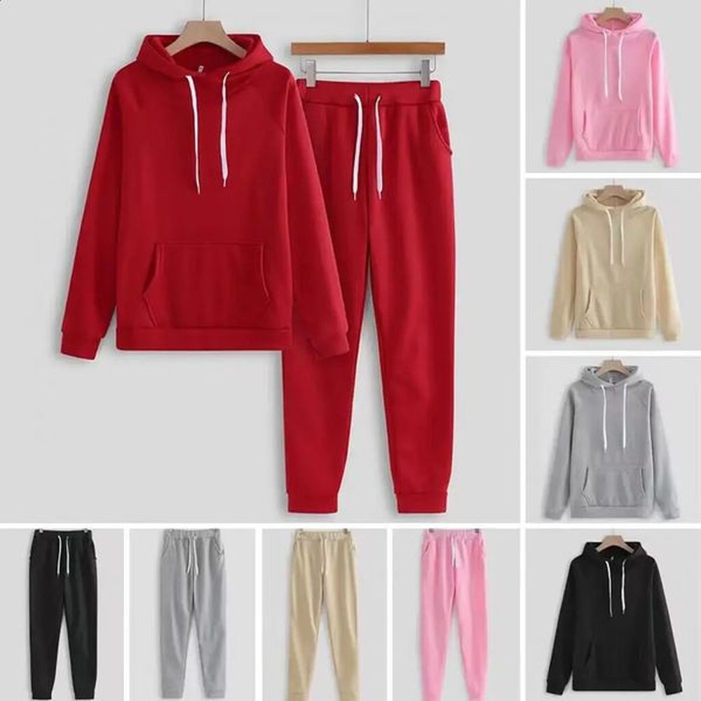womens piece comfort winter set hoodie pants with elastic waist