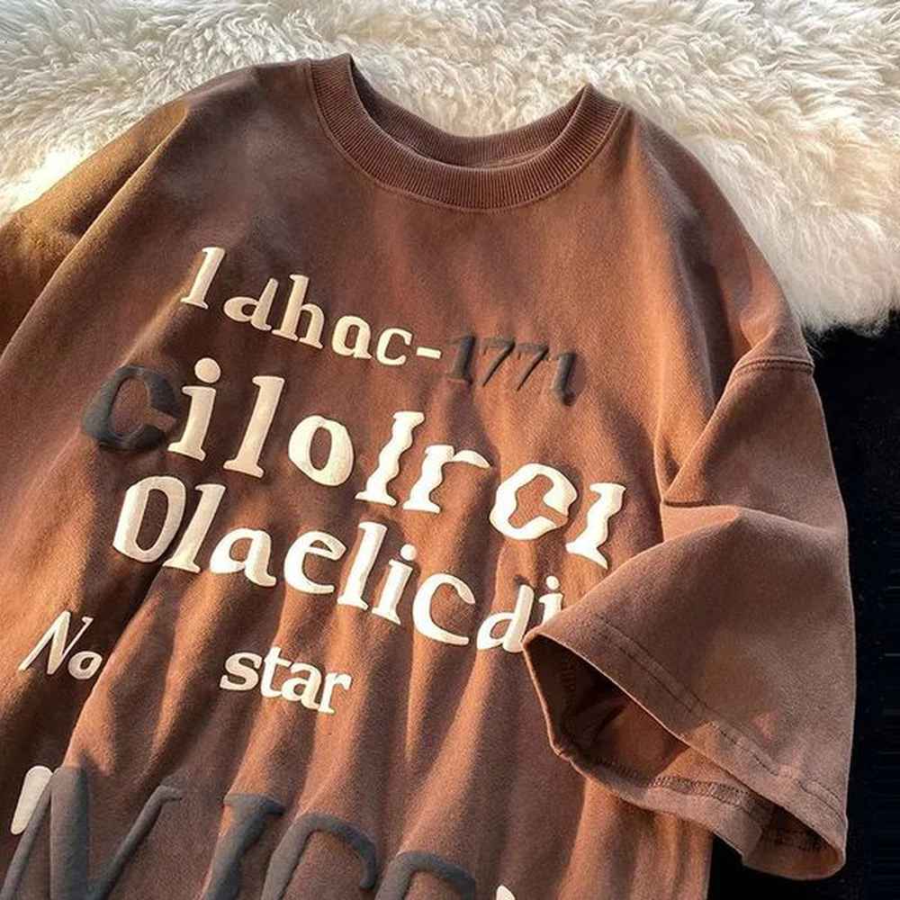 Womens printed 100 cotton oversized Tshirt Tees harajuku fashion plus large anime mens clothing street funny w240816