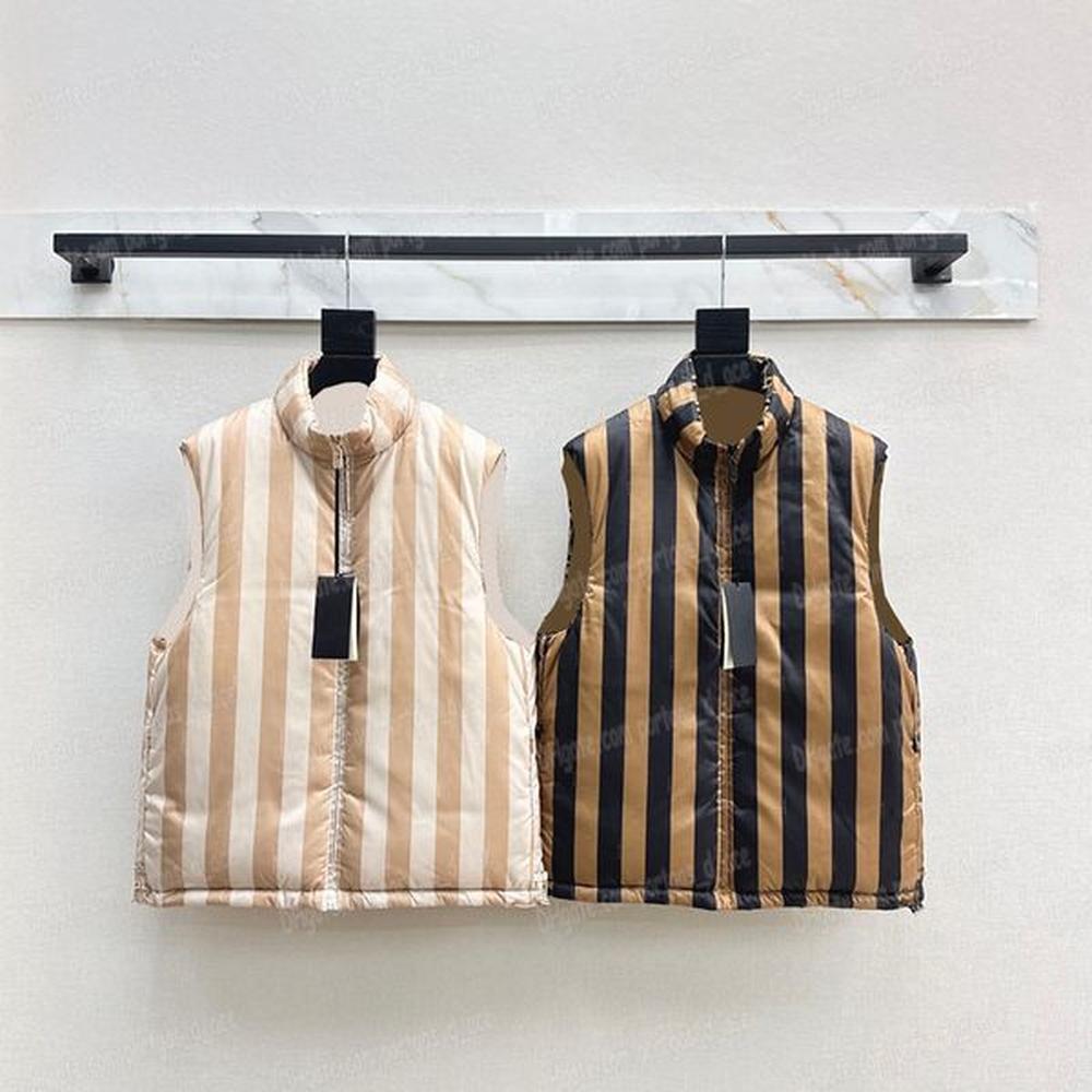 womens reversible vest jacket winter cotton padded vest designer letter