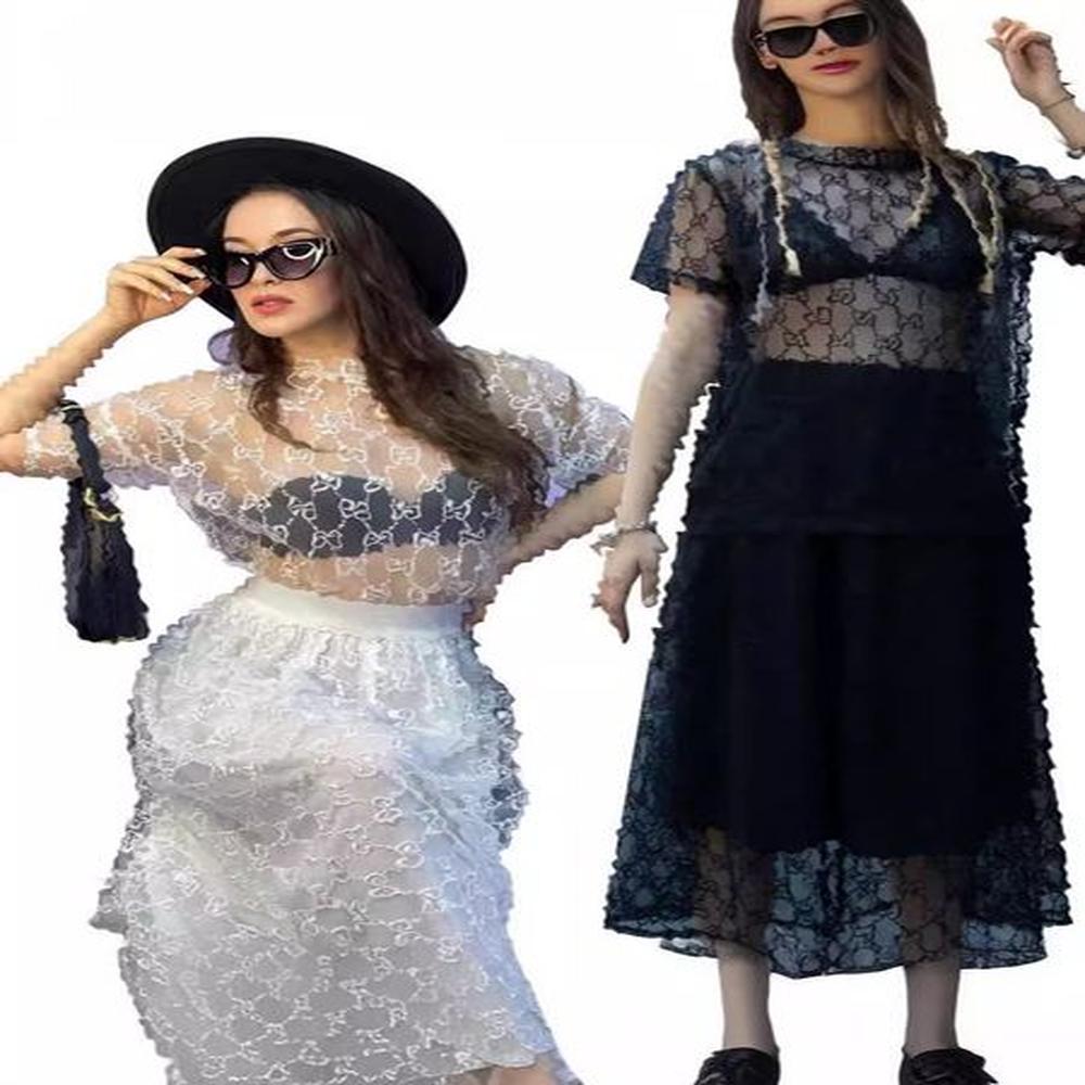 womens sexy piece outfits lace long perspective shirt new