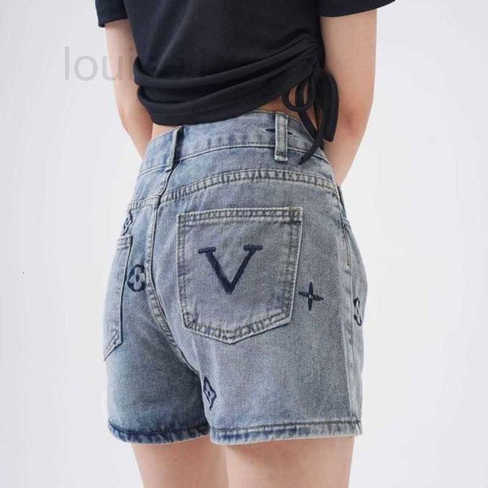 womens shorts designer brand embroidered denim for women in the
