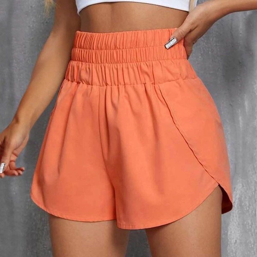 womens shorts womens running shorts casual solid color sports and