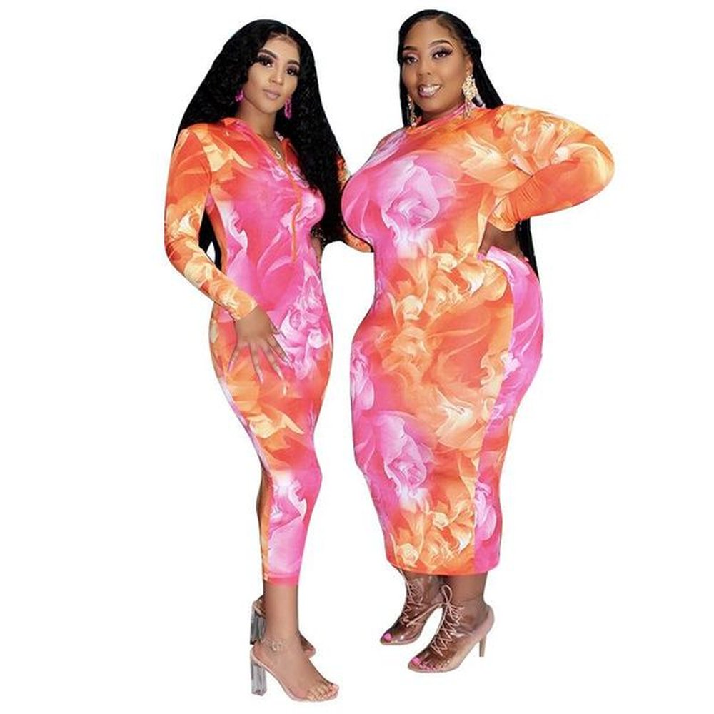 womens skinny pack hip dress plus size long sleeve crew