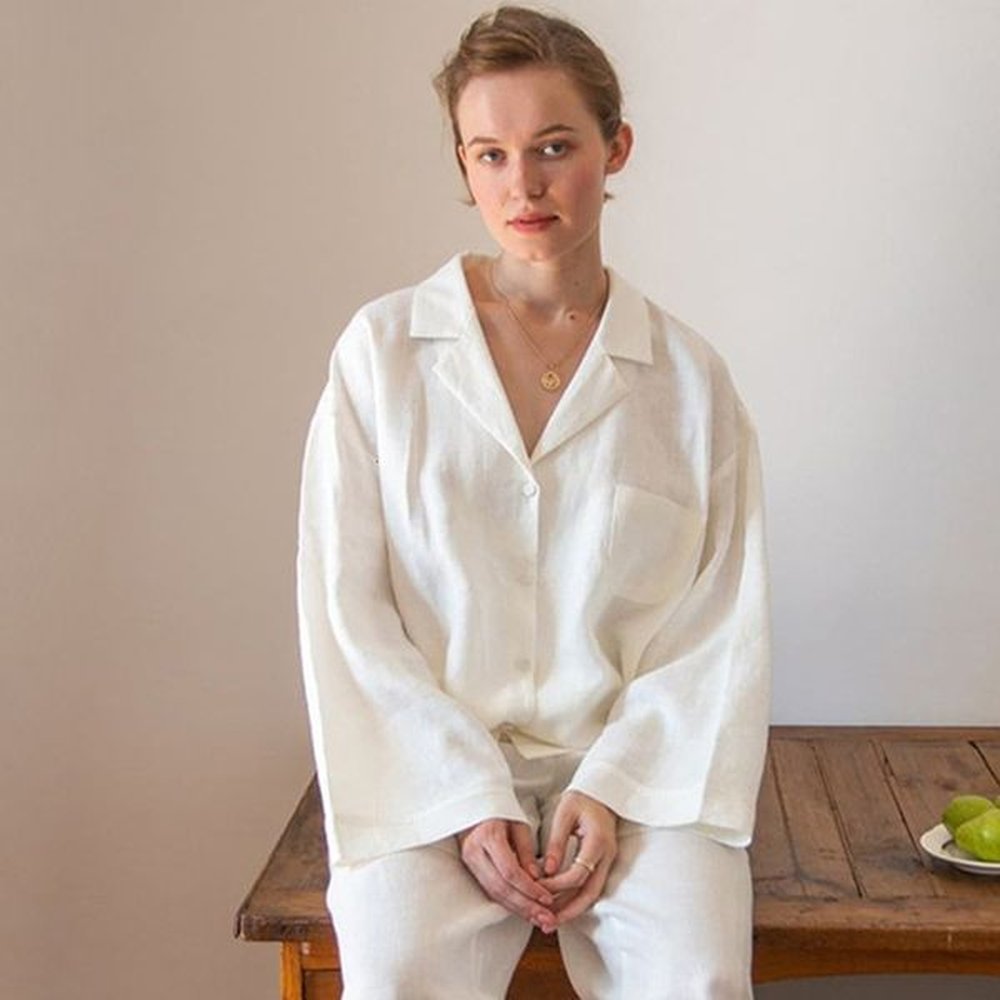 womens sleepwear spring european american cotton linen pajamas casual loose