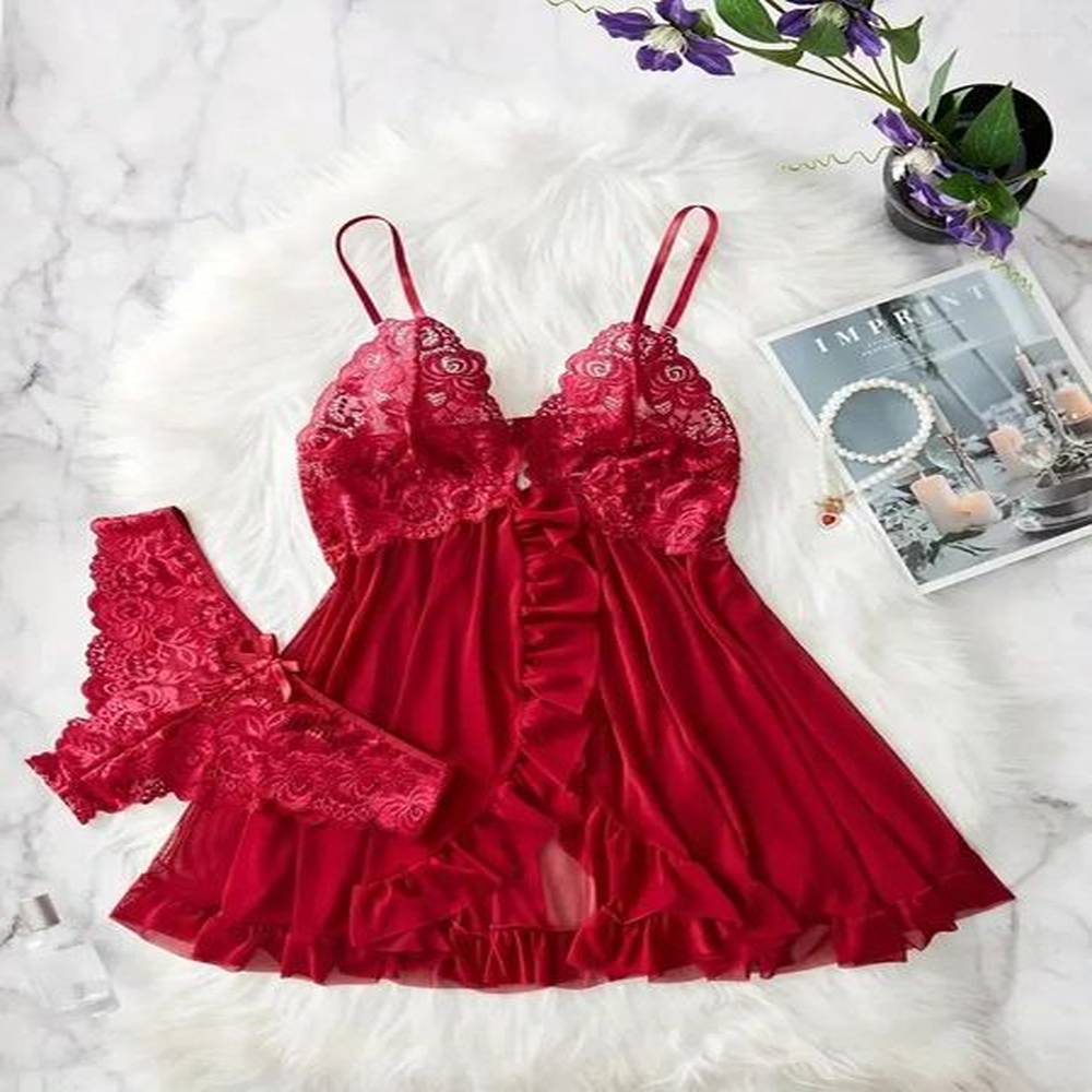 womens sleepwear women nightdress sexy lace chemise bow nightgown solid