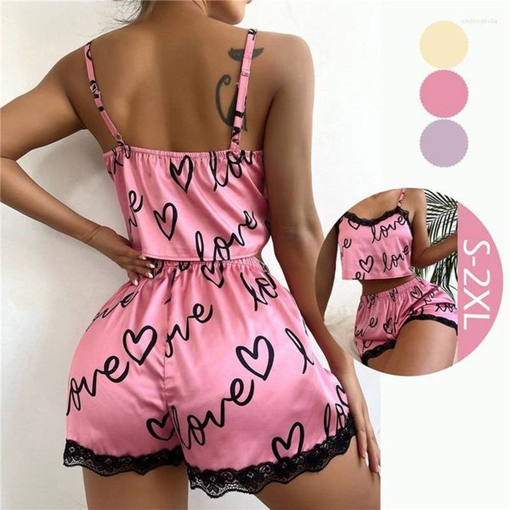 womens sleepwear women pajama suit fashion vneck stretch satin babydoll