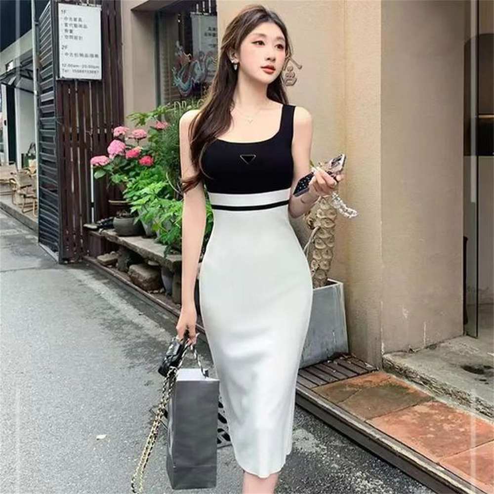 womens sleeveless dresses elegant slim party dress womens fashion solid