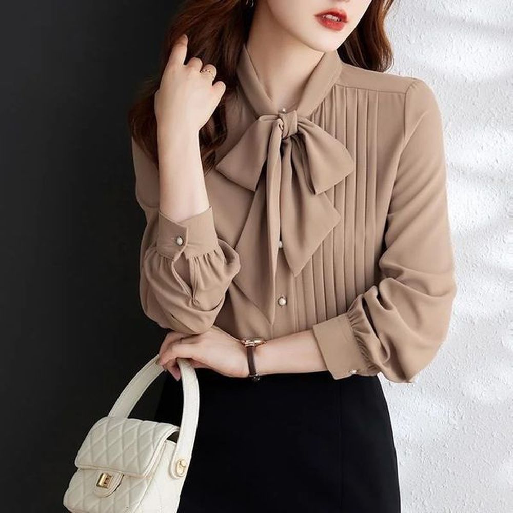womens spring and autumn style shirt womens casual long sleeved