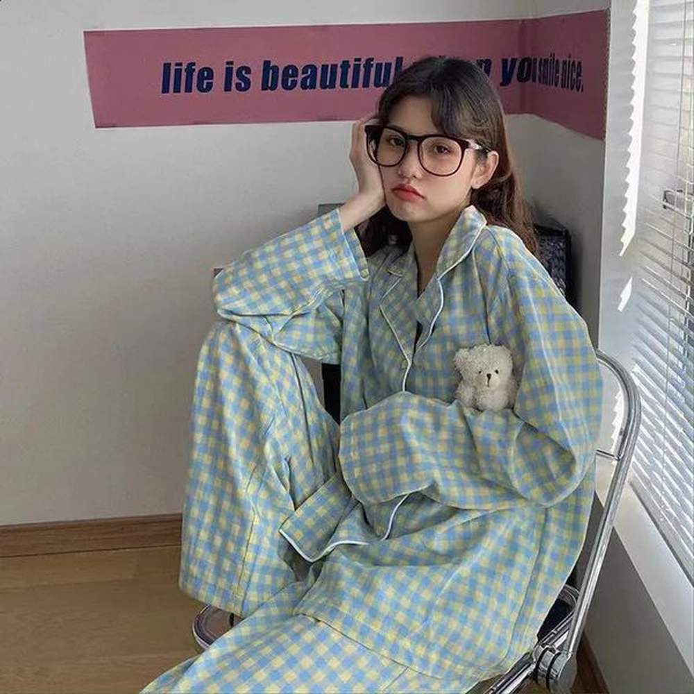 womens spring pcs pajamas set female cute cartoon home