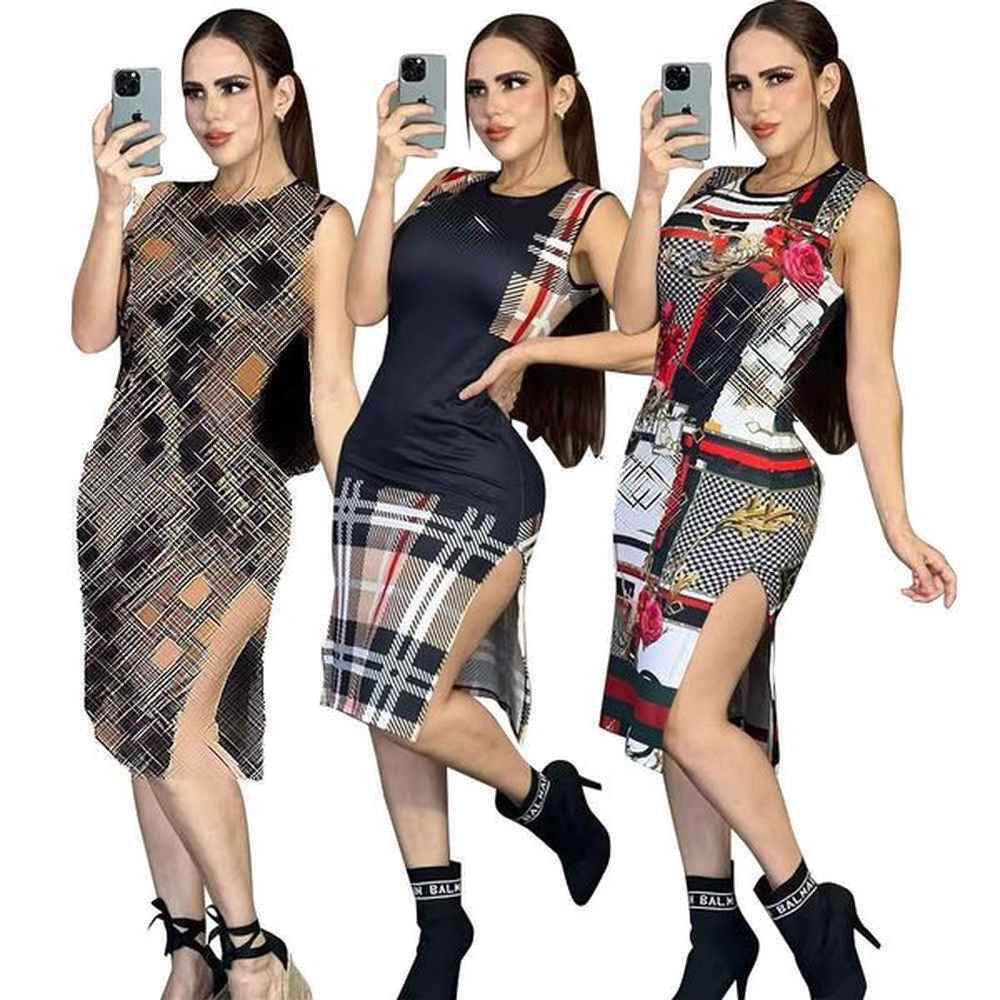 womens springsummer new fashionable and sexy slimming sleeveless round neck