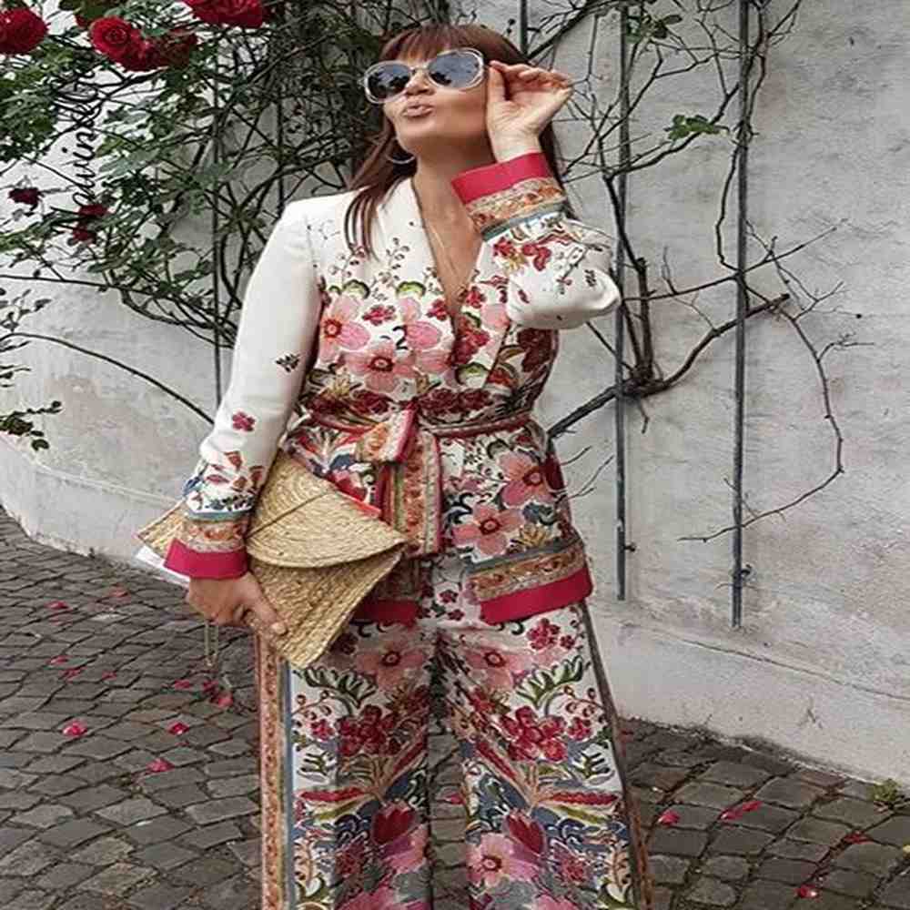 womens suits blazers retro flower printed blazer for women spring