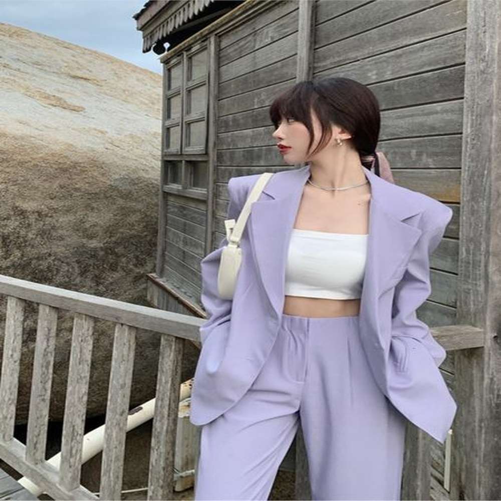 womens suits blazers two piece sets womens outifits women purple