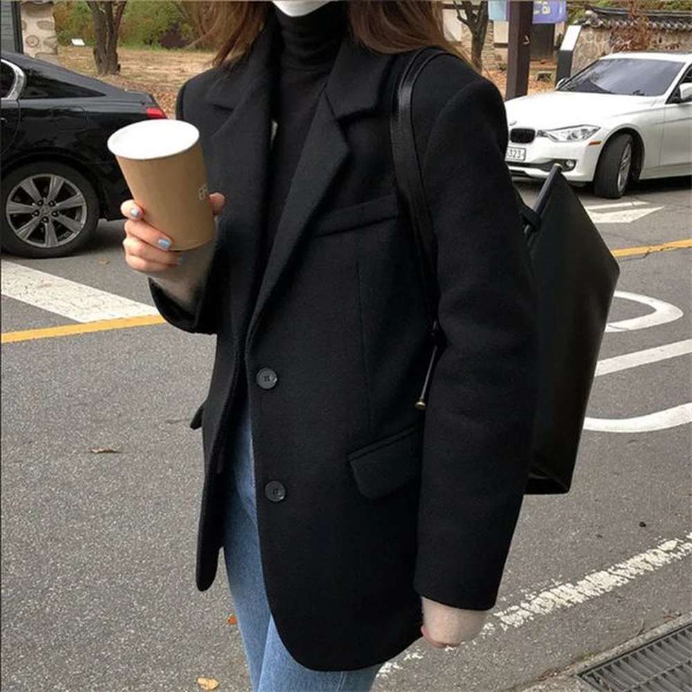 womens suits blazers women office single breasted tweed blazer coat