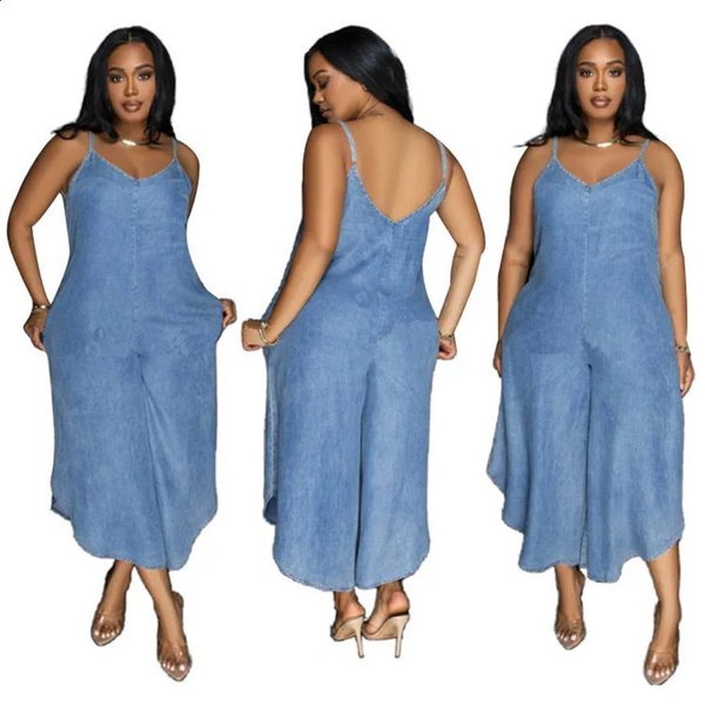 womens summer fashion casual comfortable versatile irregular denim blue sleeveless