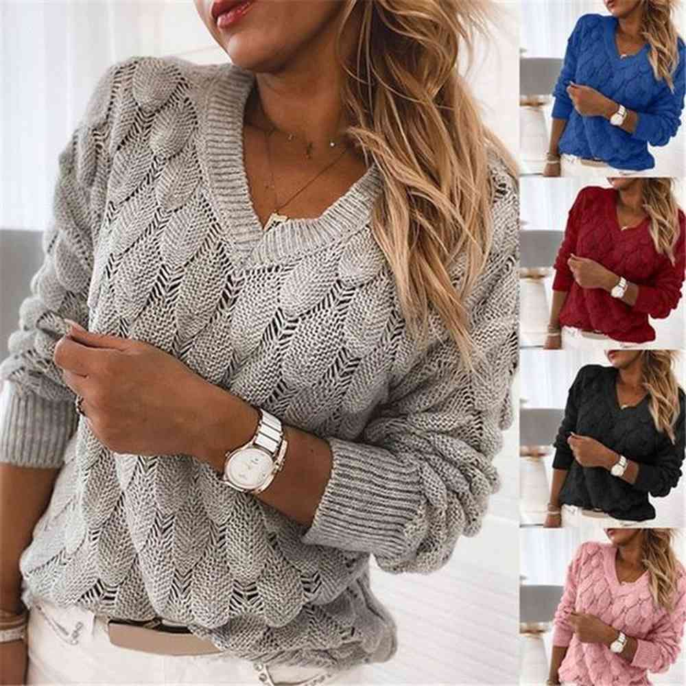 womens sweater fashion women knitted feather hollowing sweaters stylish female