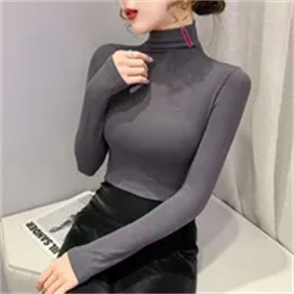 womens sweater longsleeved knit top highend knitwear slim pullover coat