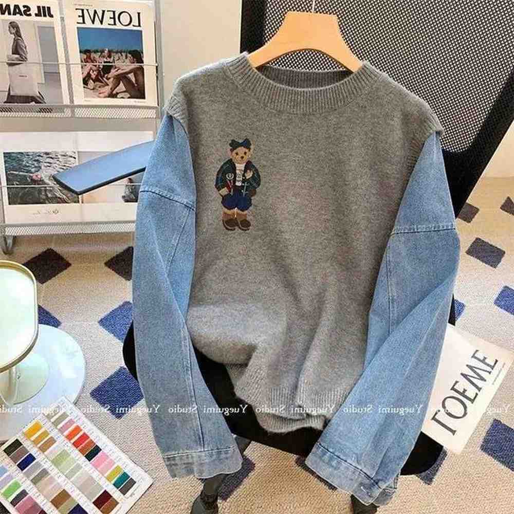womens sweaters bear twopiece fantasy sweater womens autumnwinter style highend