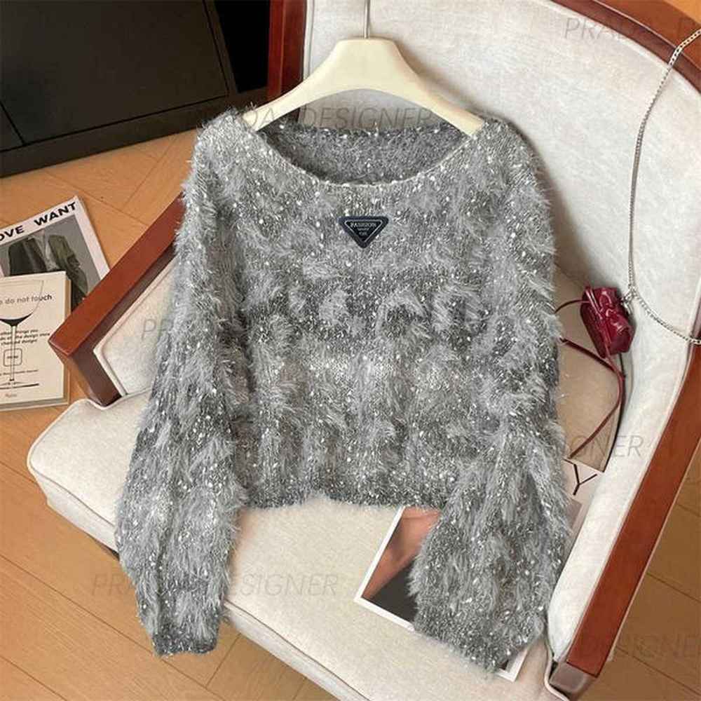 womens sweaters designer knitted tops high quality craftsmanship plush slimming