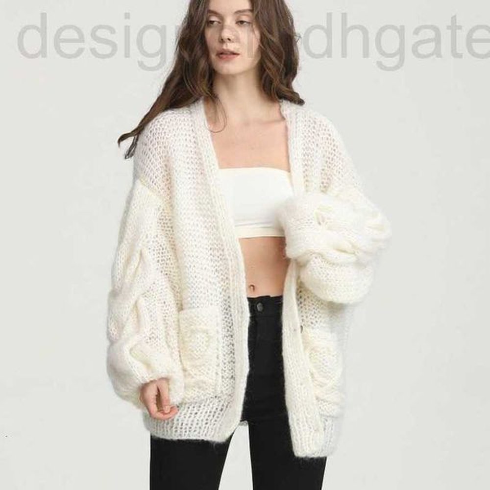 womens sweaters designer sweater hand woven crocheted mohair loose lazy