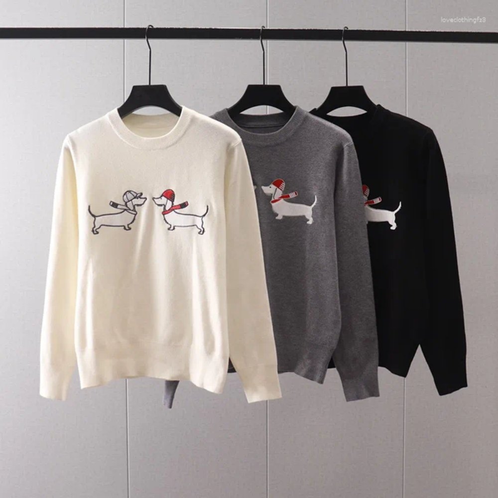 womens sweaters front embroidered pullovers for women white color crew.png