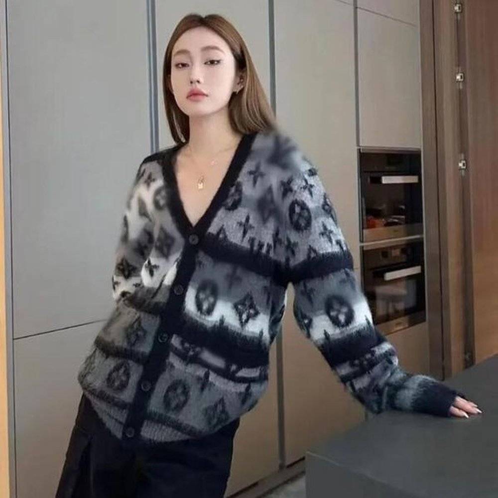 womens sweaters knitted luxury designer tops woolen fleece printed letterv